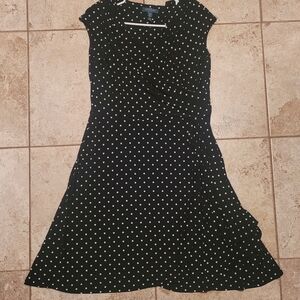 Lauren Ralph Lauren Black Polka Dot Midi Dress